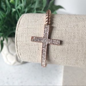 🌿Bracelet Copper Tone Crystal Cross